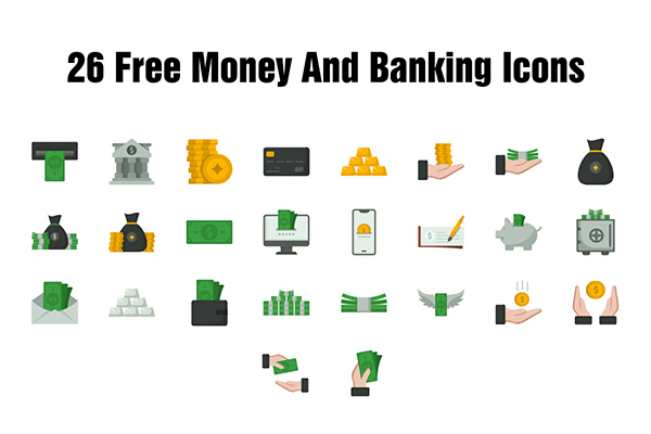 26 Free Money & Banking Icons