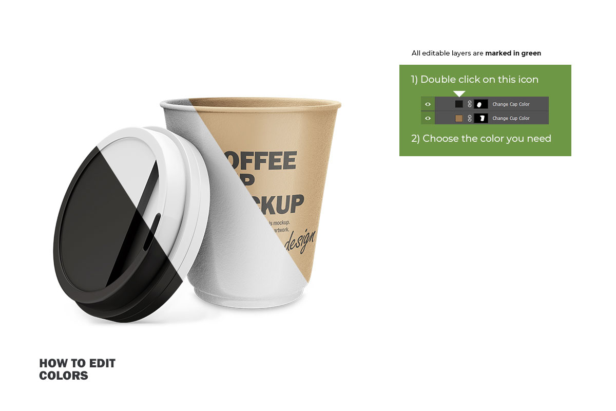 3D Cardboard Coffee Cup Mockup – Free Design Resources
