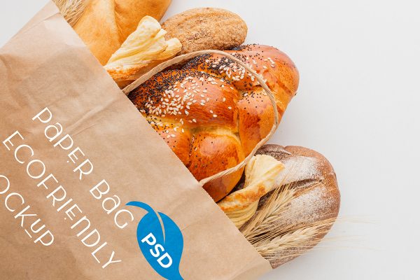 Mockup Paper Bags with Breads