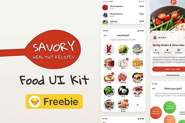 Savory - Food UI Kit Design