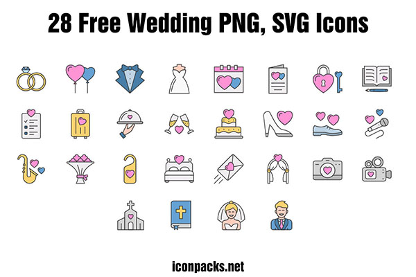 28 Free Wedding Icons