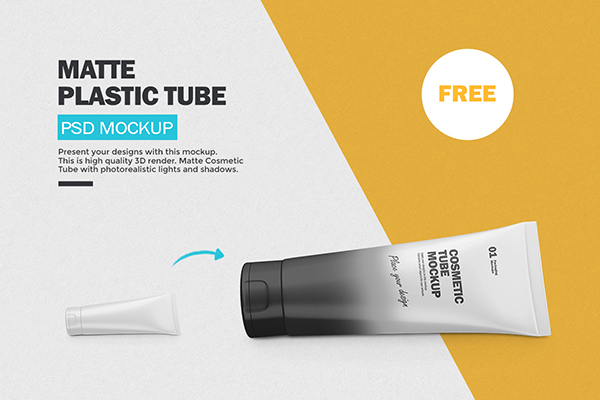 Free Matte Plastic Tube Mockup
