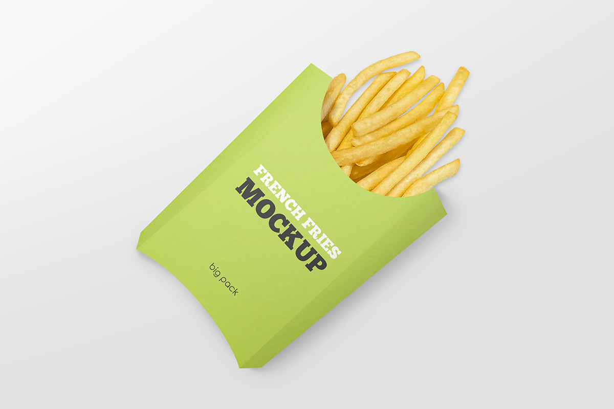 Free French Fries Packaging Box Mockups set - Package Mockups