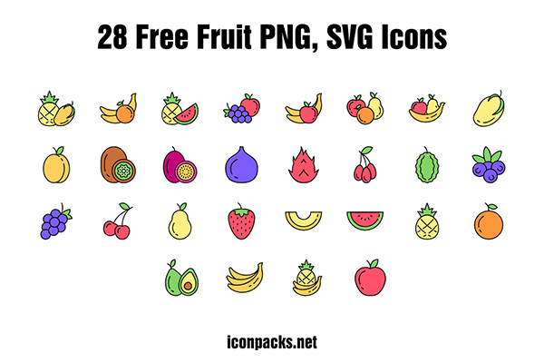 28 Fresh Fruit Icons