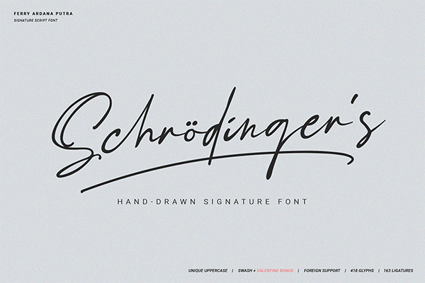 Schrödinger's Signature Font