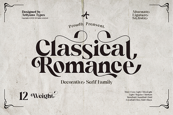 Classical Romance Decorative Serif