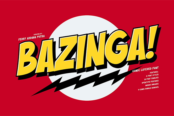 Bazinga! Comic Layered Font