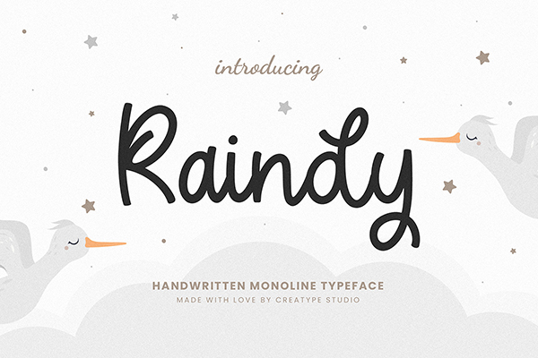 Raindy Monoline Typeface