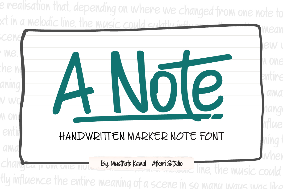 A Note - Handwritten Marker Font