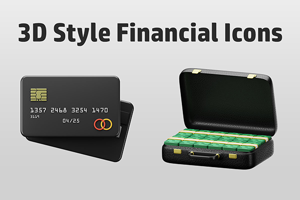3D Smooth Financial Icons