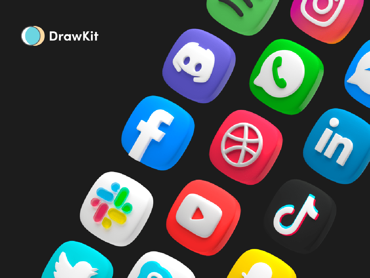Free 3d Social Media Icons