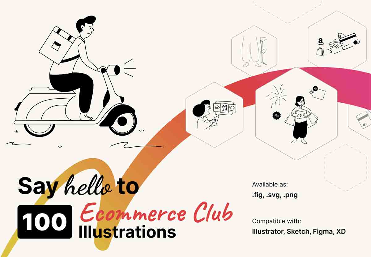 Ecommerce Club Illustration Pack – Free Design Resources