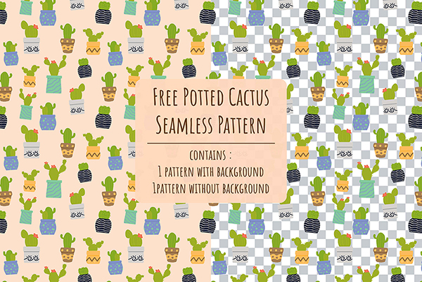 Free Cactus Seamless Pattern