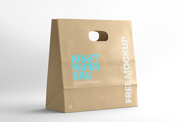 Die Cut Kraft Paper Bag Mockup