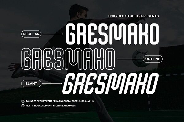 GRESMAKO - Rounded Sporty Font