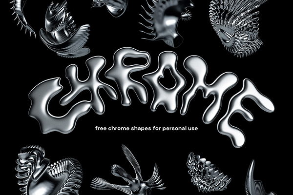 Abstract Chrome Shapes Pack
