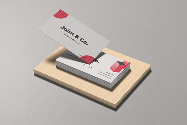 Business Card Mockup with Paper Texture