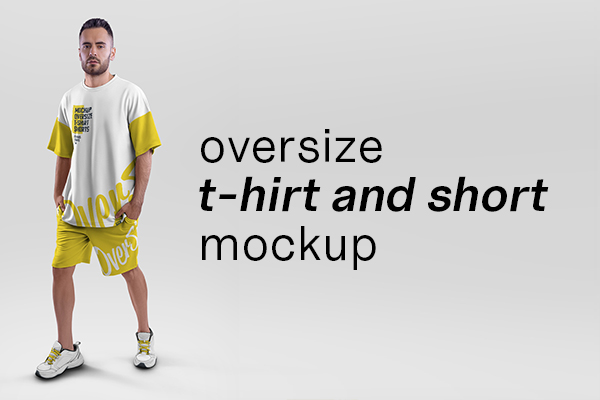 Oversize T-shirt & Shorts Mockup