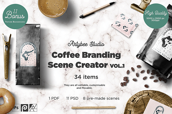 Coffee Branding Scene Creator VOL.1