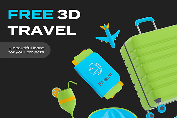 Free 3D Travel Icons