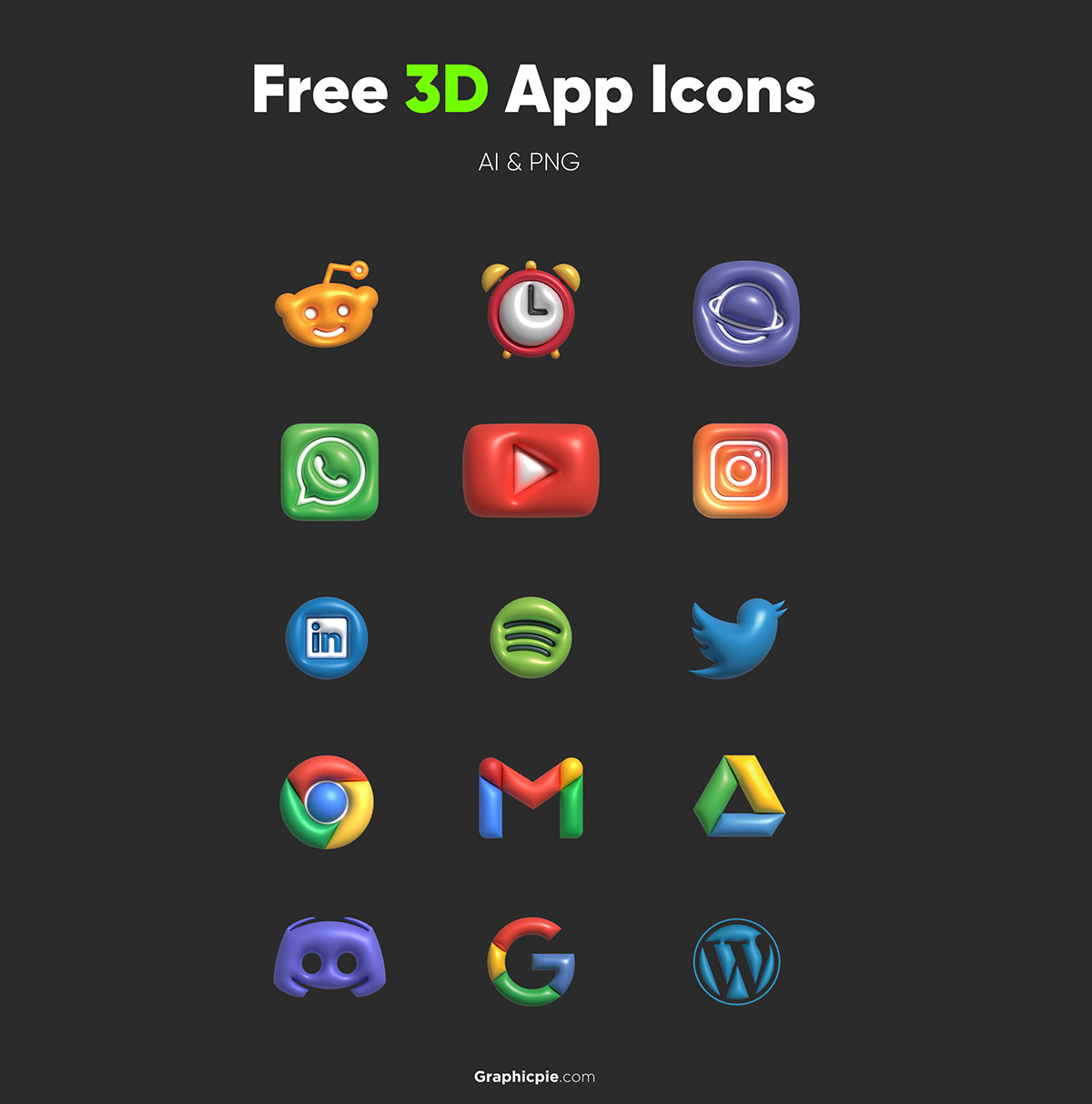 3D Social Icon Pack Free Design Resources