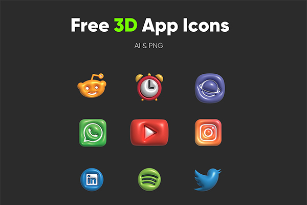 3D Social Icon Pack