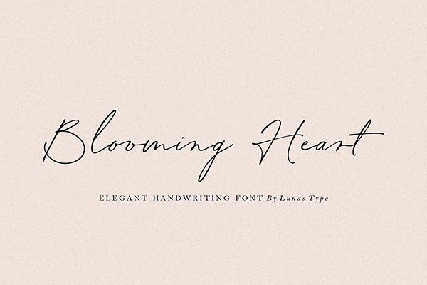 Blooming Heart - Elegant Handwriting