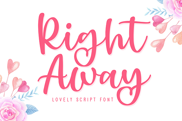Right Away Lovely Script Font