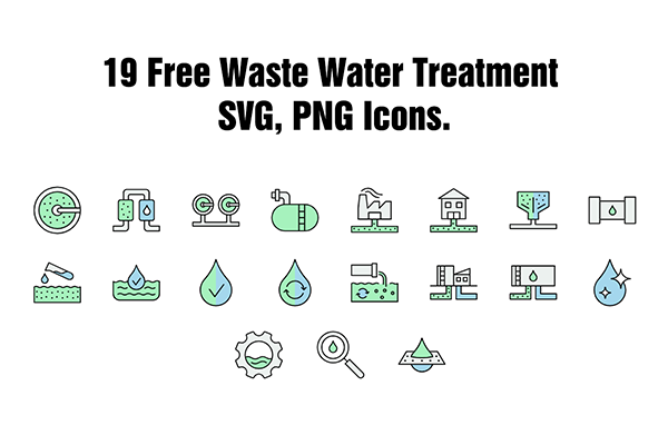 19 Waste Water Treatment Icons