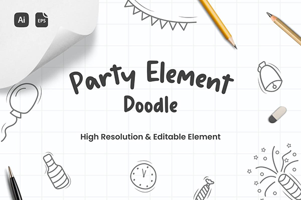 Handraw Party Doodle Element
