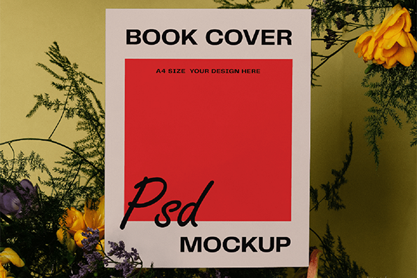 Floral Book Cover Mockup
