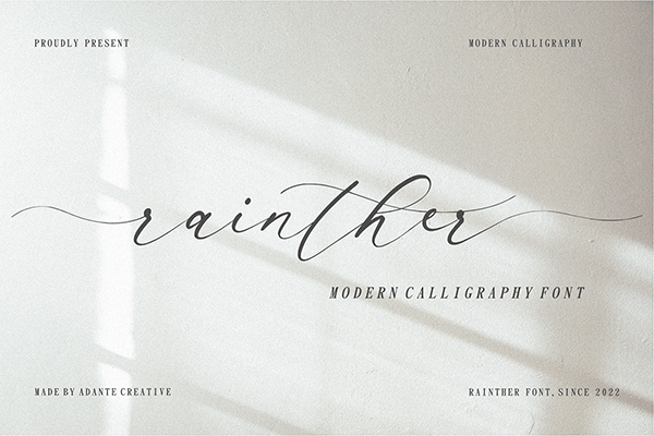 Rainther - Modern Calligraphy Font