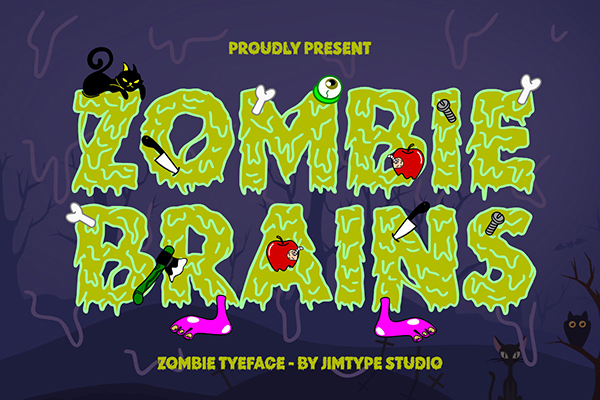 Zombie Brains - Halloween Font