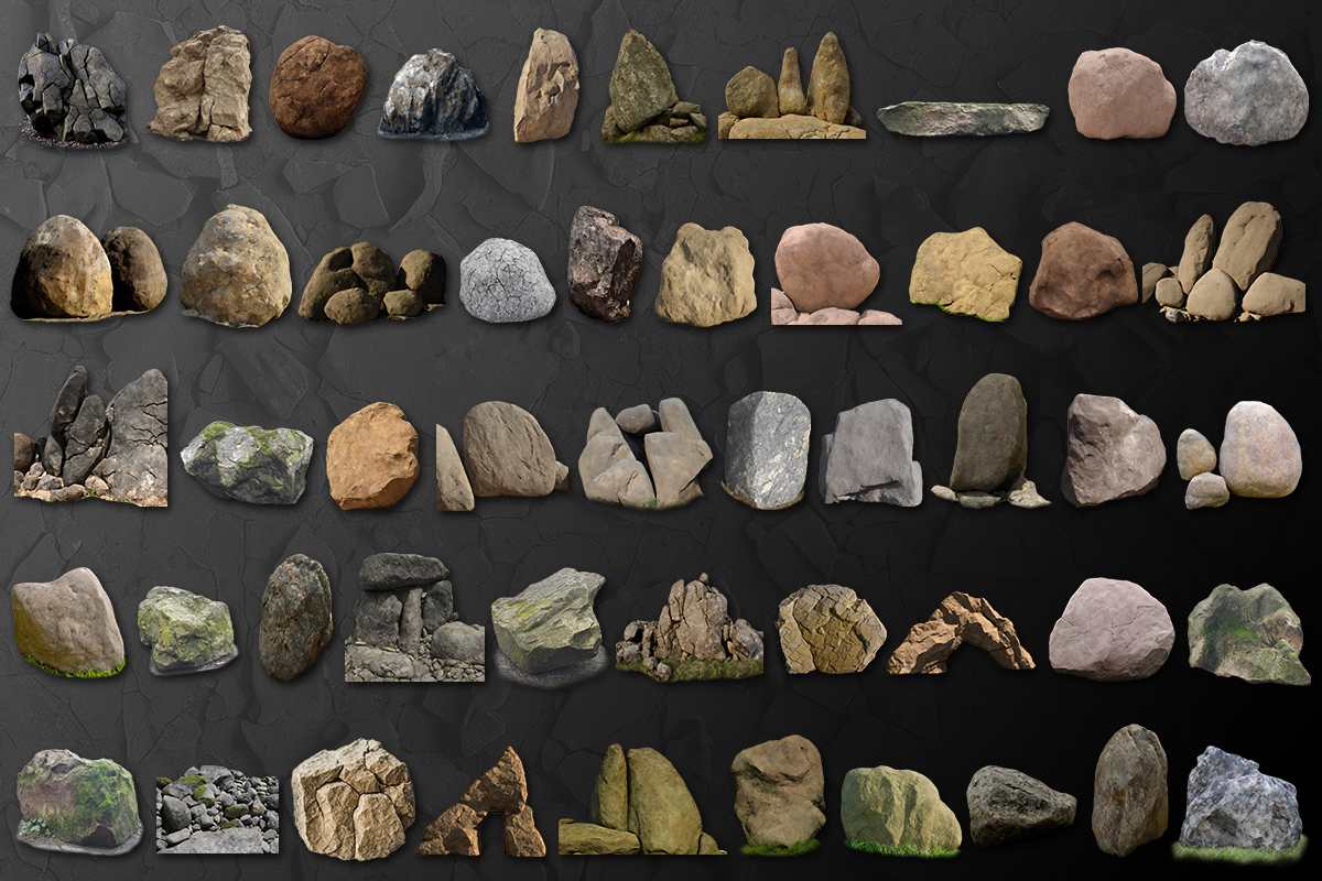 50-rocks-and-boulders-pack-free-design-resources