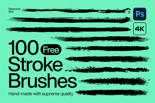100 Stroke Photoshop Brushes