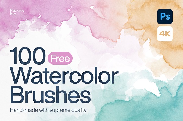 100 Watercolor Photoshop Brushes