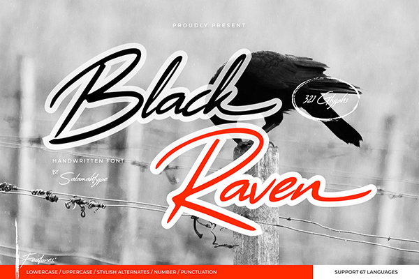 Black Raven - Handwritten Font
