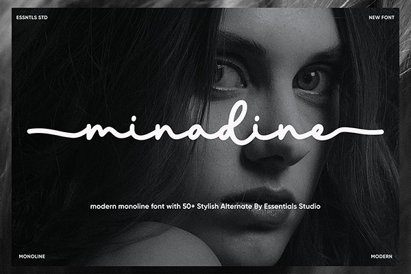 Minadine Monoline Script Font