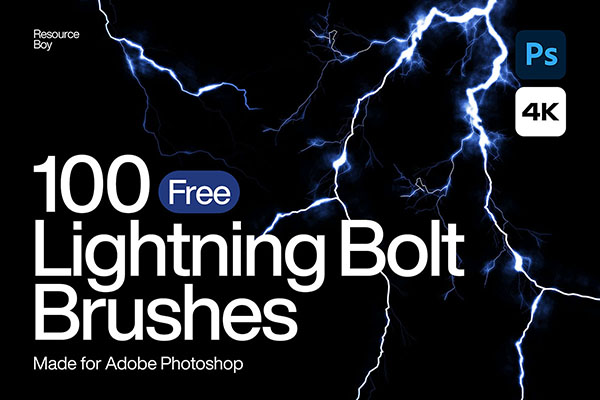 100 Lighting Bolt Photoshop Brushes