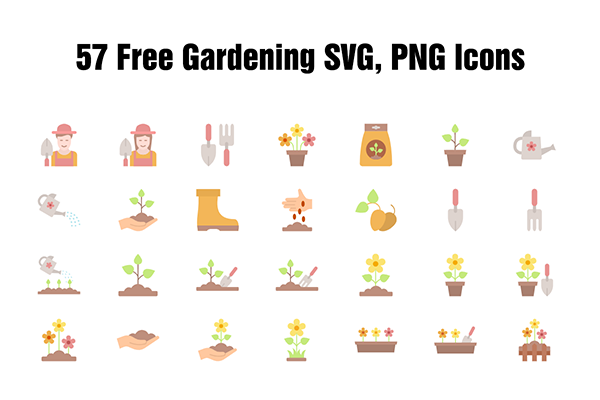 57 Vector Gardening Icons