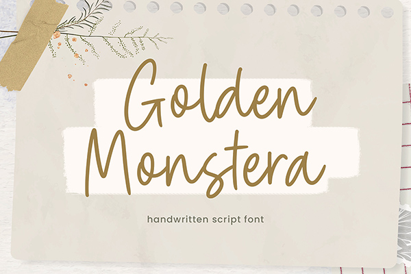Golden Monstera Script