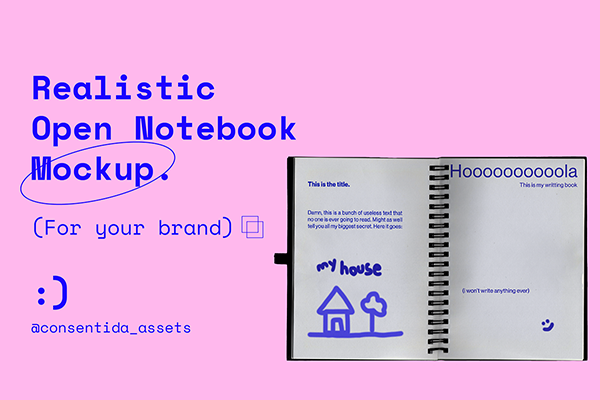 Realistic Open Notebook Mockup