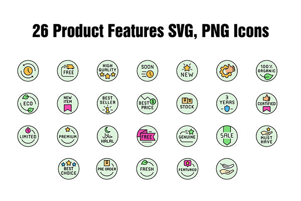 26 Product Feature Icons