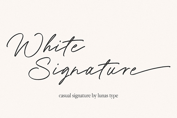 White Signature Script Font