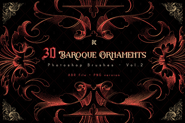 30 Baroque Ornaments Brushes