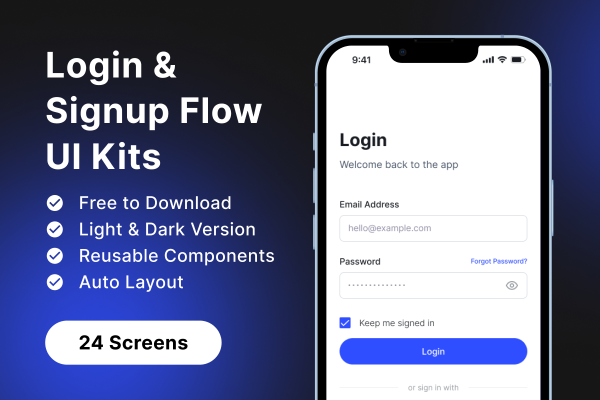 UI Kits for Login Register Flow