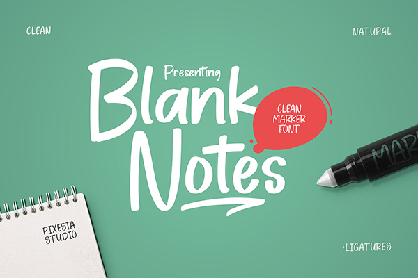 Blank Notes - Clean Marker Font