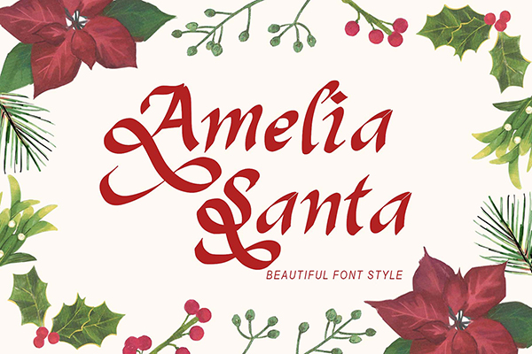 Amelia Santa Script Font