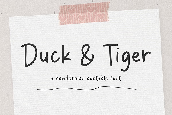 Duck & Tiger Handdrawn Font