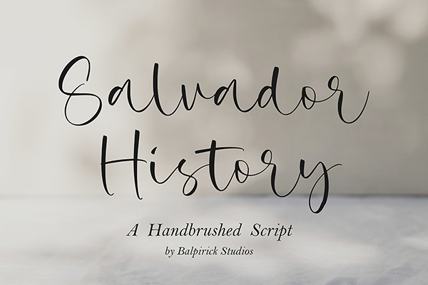 Salvador History - Script Font